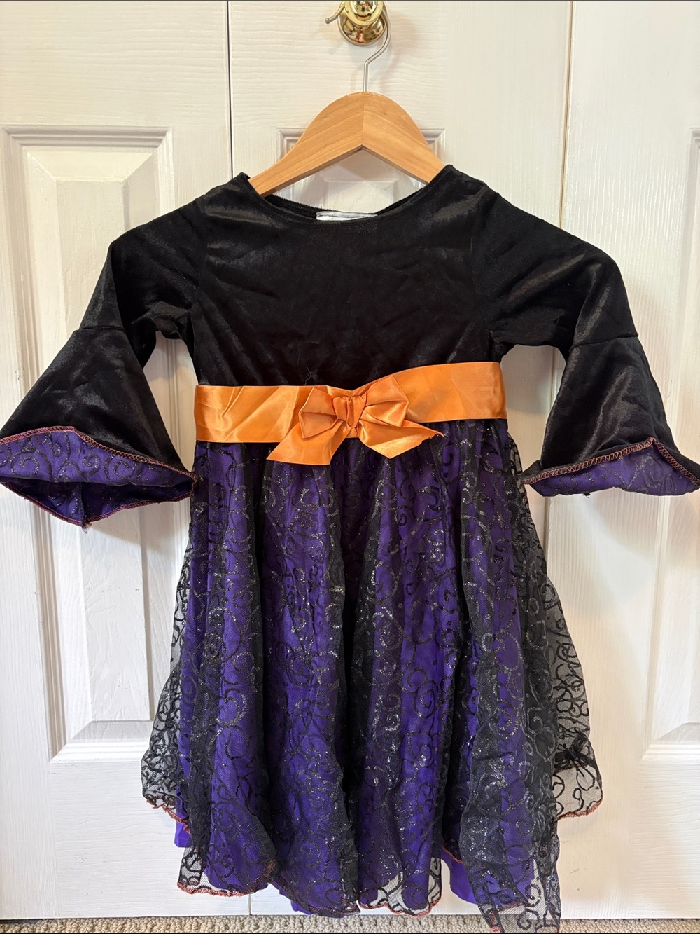 California Costumes Black Purple and Orange Girls Witch Dress